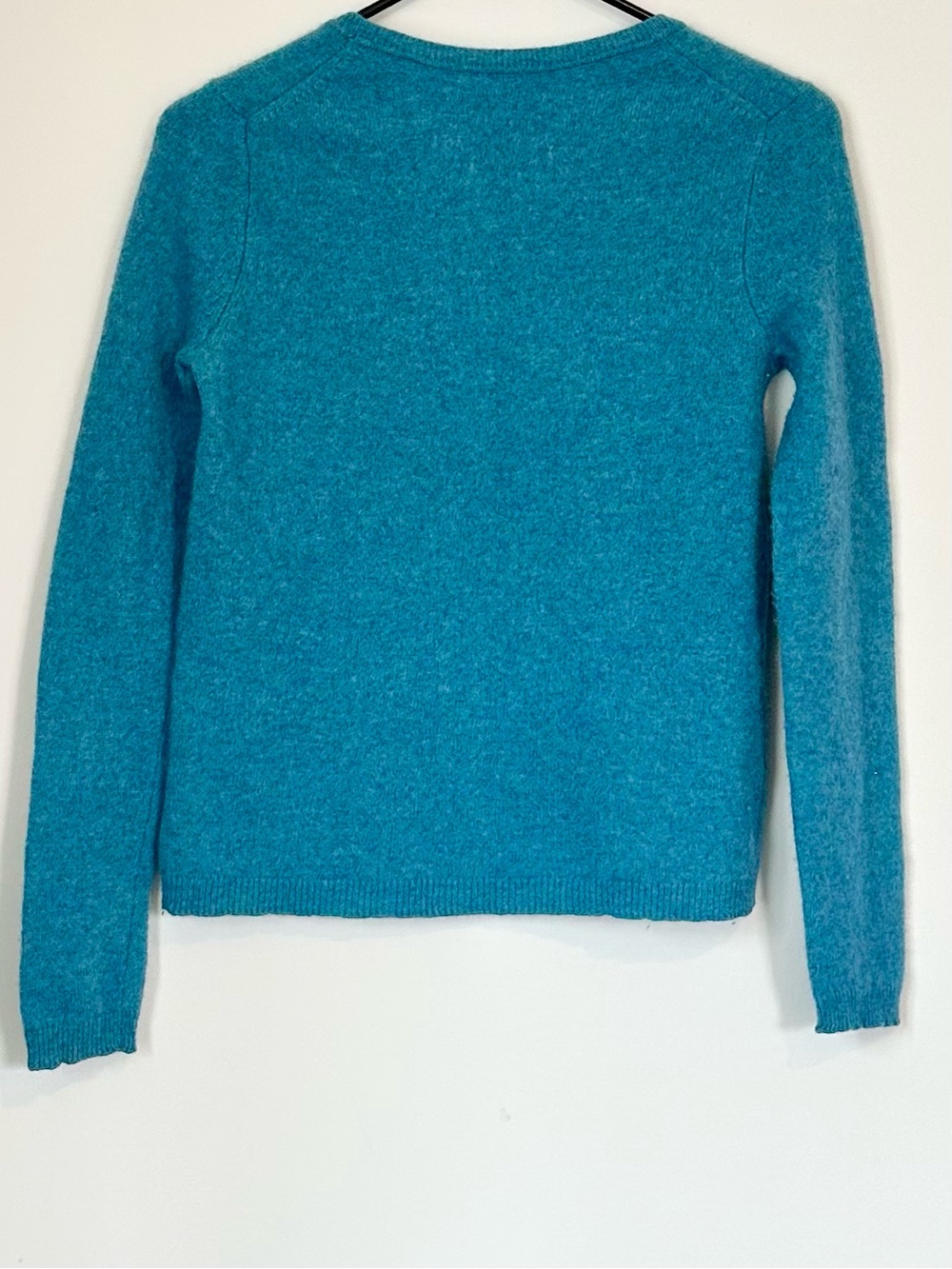Tahari Teal Blue Pure Luxe 100% Cashmere Crewneck Sweater Size Large(runs small) - Picture 5 of 7